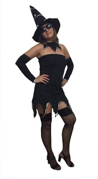 Straplez Cadı Kostümü, Yetişkin Kadın Cadı Kostümü, Cadılar Bayramı Kostümleri