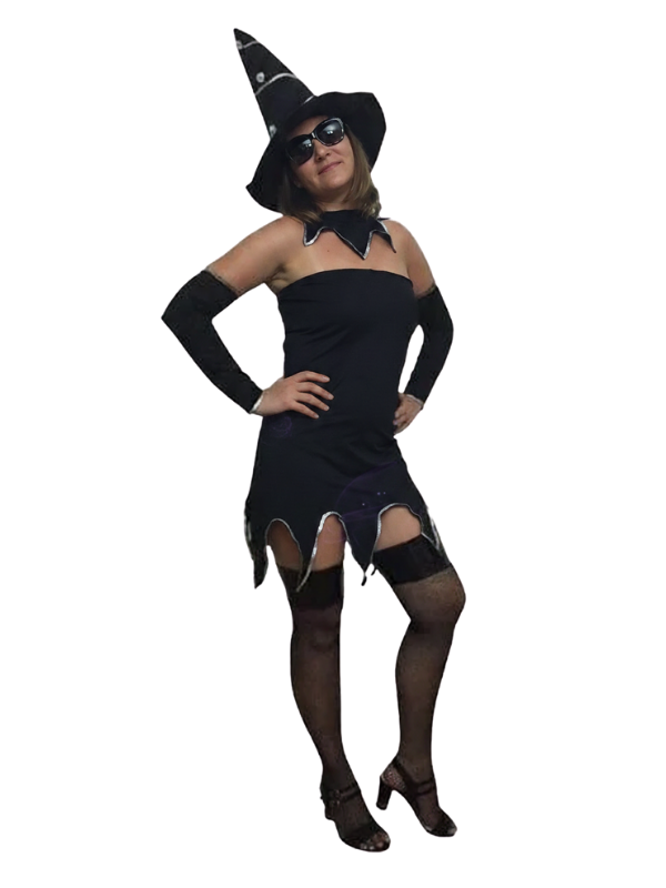 Straplez Cadı Kostümü, Yetişkin Kadın Cadı Kostümü, Cadılar Bayramı Kostümleri