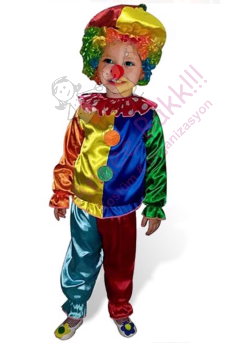 Çocuk Palyaço Kostümü, Rengarenk Palyaço Kostümü