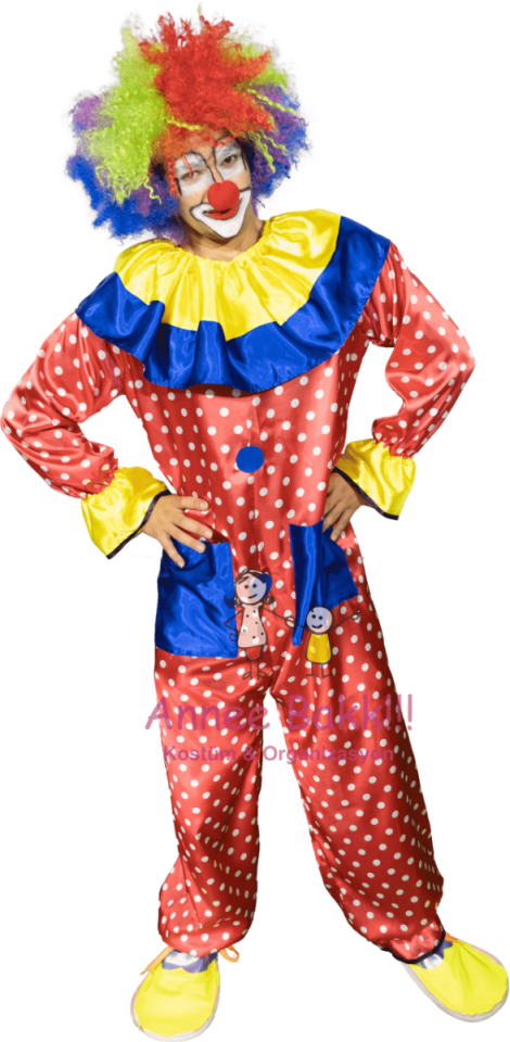 Puantiye Stil Palyaço Kostümü, Saten Kumaş Palyaço Kostümü, Yetişkinler İçin Palyaço Kıyafeti
