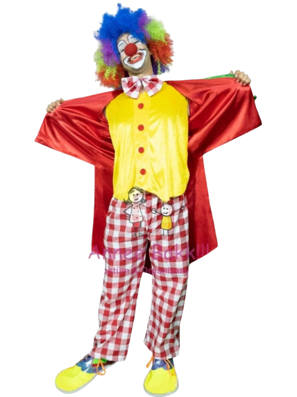 Ceketli Palyaço Kostümü, Lüx Ceket Palyaço Kıyafeti, Yetişkinler İçin Palyaço Kostümü