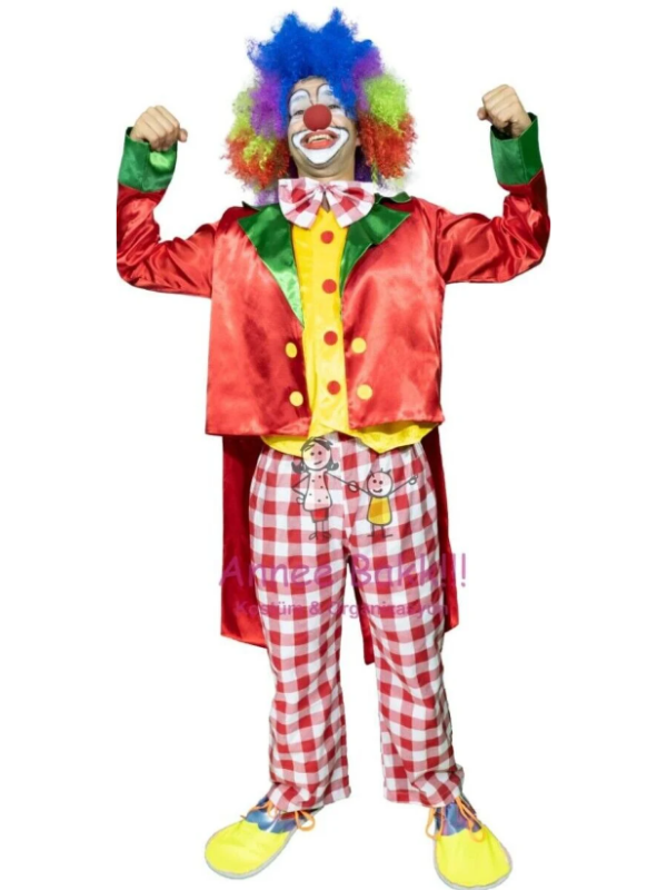 Ceketli Palyaço Kostümü, Lüx Ceket Palyaço Kıyafeti, Yetişkinler İçin Palyaço Kostümü