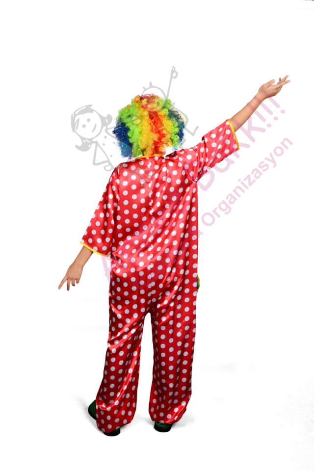 Puantiyeli Tulum Palyaço Kostümü, Yetişkin Palyaço Kıyafeti, Hızlı Kargo
