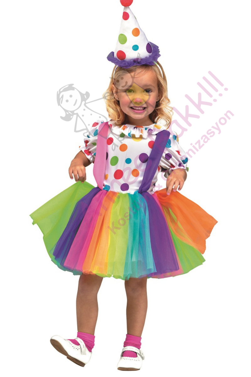 Rengarenk Tütü Etek, Askılı Gökkuşağı Model Tütü Etek, Çok Renk Tütü Etek