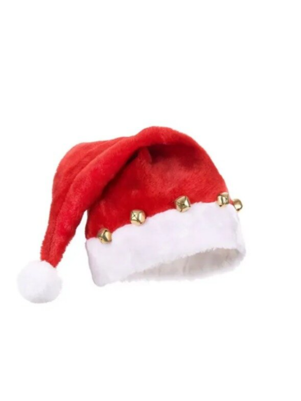 4'lü Set Zilli Noel Baba Şapkası, Noel Baba Kostüm Aksesuarları