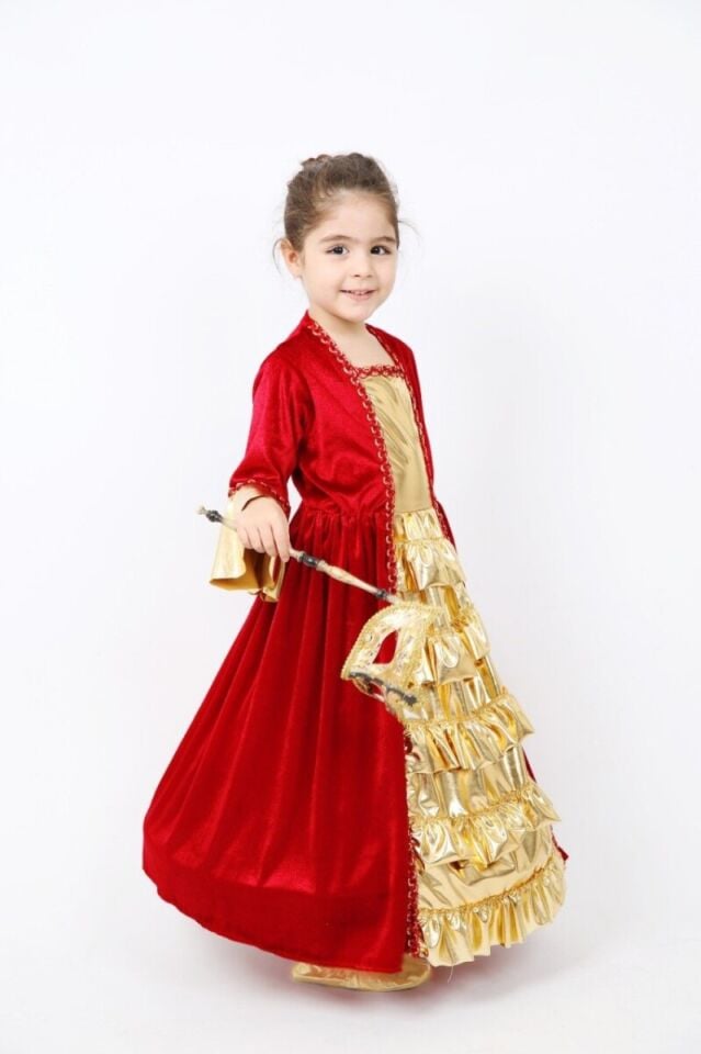 Fransız Kız Çocuk, Kontes-Rönesans Kostümü, Tarihi Rönesans Dönemi Kız Kostümü, Masalsı Kostümler