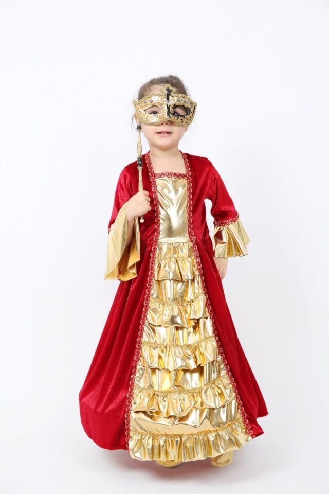Fransız Kız Çocuk, Kontes-Rönesans Kostümü, Tarihi Rönesans Dönemi Kız Kostümü, Masalsı Kostümler