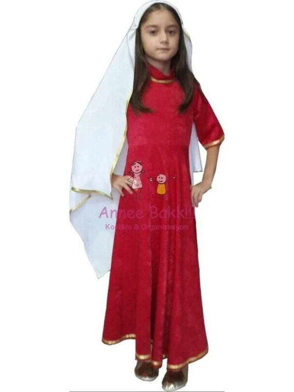 Kırmızı Renk Kafkas Kız Elbisesi, Kafkas Dans Elbisesi, Kiralık Tarihi ve Yöresel Kostümler