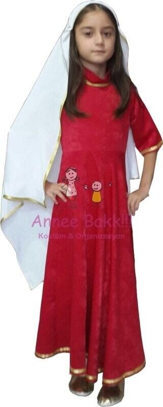 Kırmızı Renk Kafkas Kız Elbisesi, Kafkas Dans Elbisesi, Kiralık Tarihi ve Yöresel Kostümler