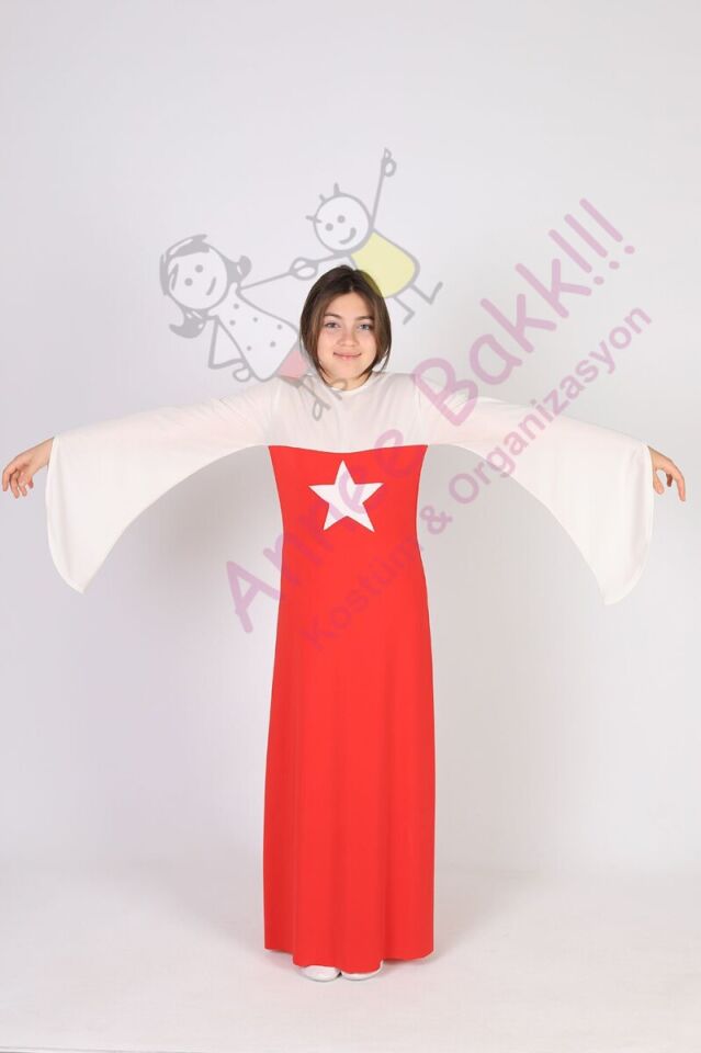 Türkiye Kız Çocuk Kostümü, Türk Bayrağı Temalı Gösteri ve Etkinlik Kostümü