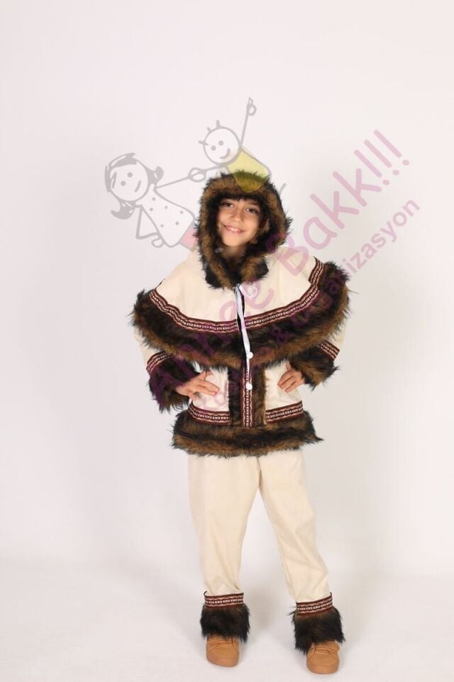 Eskimo Çocuk Kostümü, Eskimo Temalı Erkek Çocuk Kıyafeti