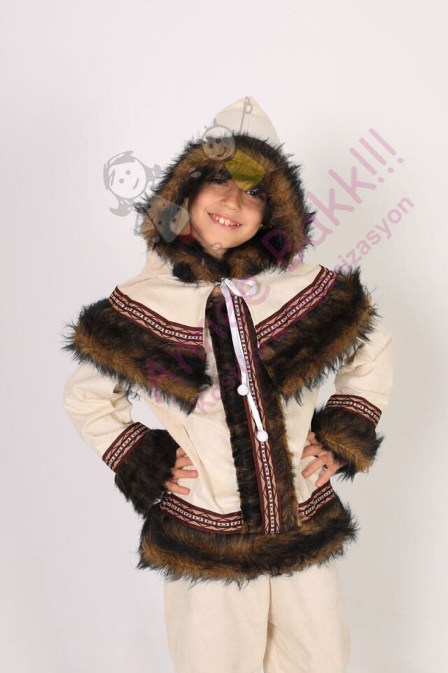 Eskimo Çocuk Kostümü, Eskimo Temalı Erkek Çocuk Kıyafeti