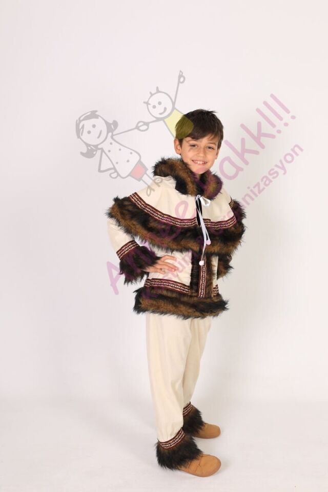 Eskimo Çocuk Kostümü, Eskimo Temalı Erkek Çocuk Kıyafeti