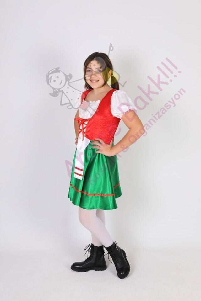 İtalyan Kız Kıyafeti, İtalya Temalı Kız Çocuk Kostümü
