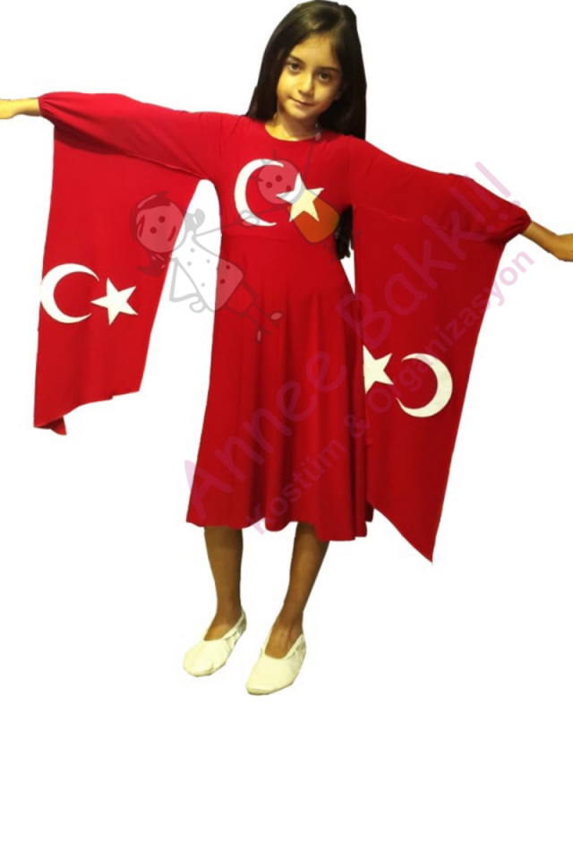 Türk Bayrağı Kız Çocuk Kıyafeti, Milli Bayram Kız Çocuk Kostümü