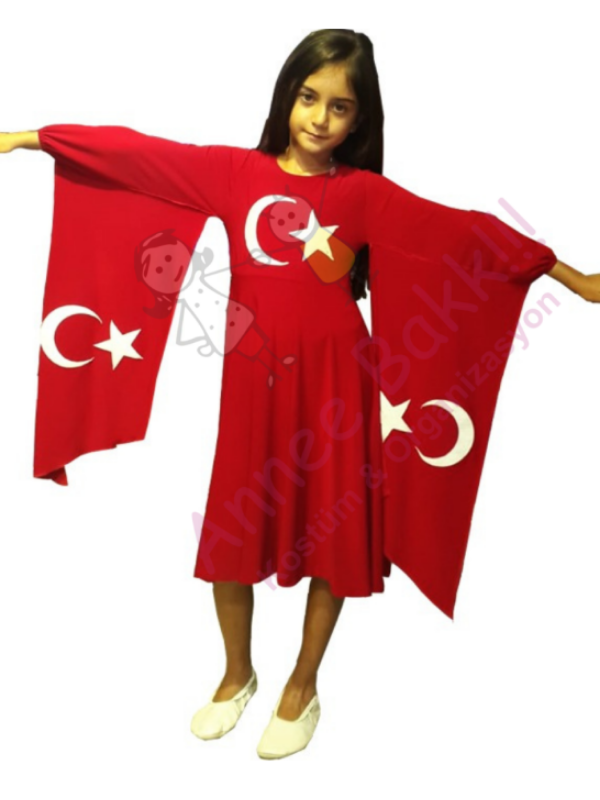 Türk Bayrağı Kız Çocuk Kıyafeti, Milli Bayram Kız Çocuk Kostümü