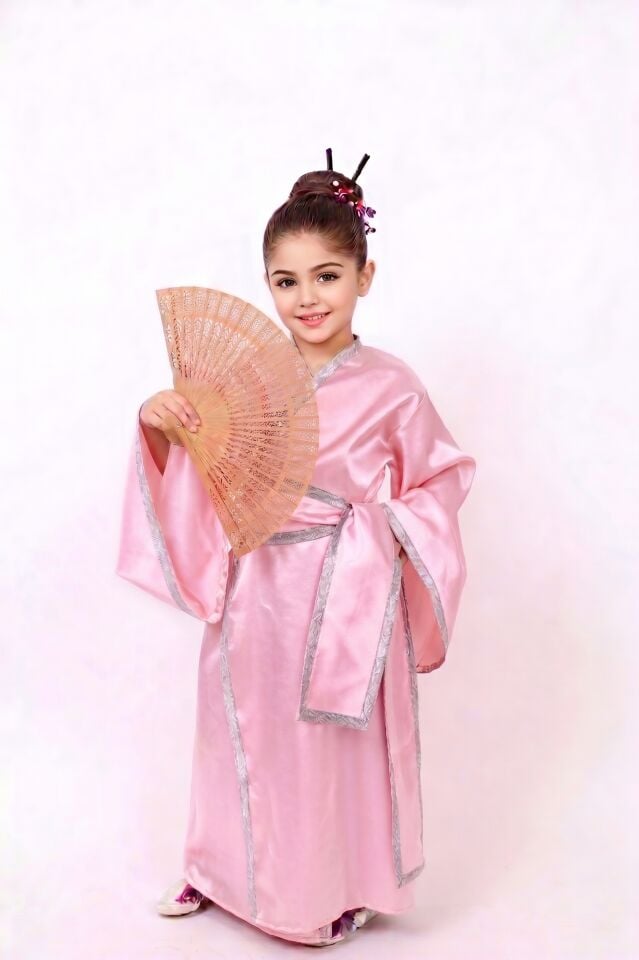 Japon Kimono Kostümü,  Pembe Japonya Kız Çocuk Kostümü