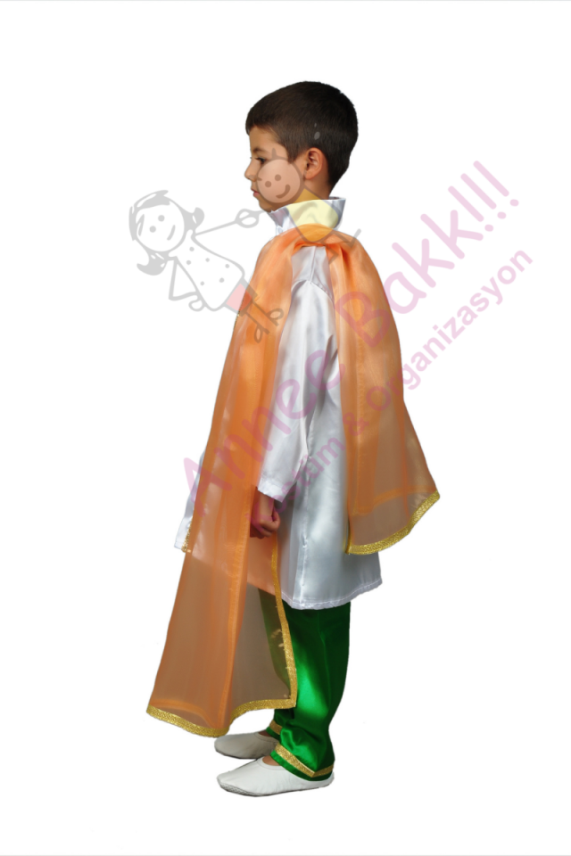 Yeşil Renk Hintli Erkek Çocuk Kostümü, Hindistan Temalı Çocuk Kıyafeti