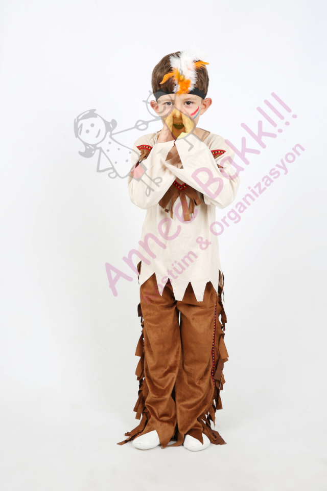 Kızılderili Erkek Çocuk Kıyafeti, Kızılderili Temalı Çocuk Kostümü