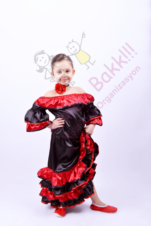 İspanyol Kız Çocuk Kostümü, İspanyol Temalı Kız Kıyafeti