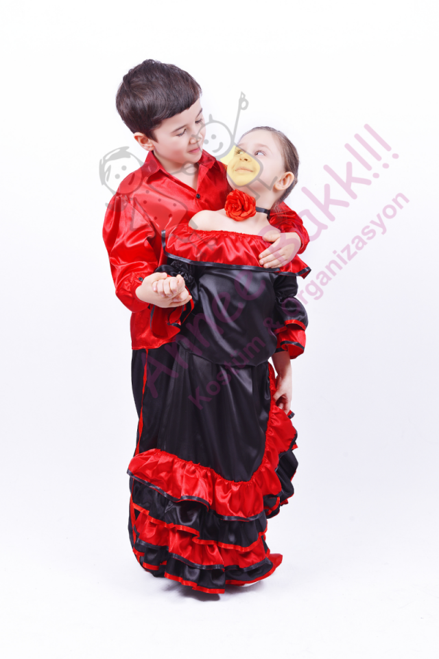 İspanyol Kız Çocuk Kostümü, İspanyol Temalı Kız Kıyafeti