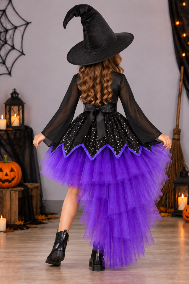 Cadı Kostümü, Kız Çocuk Cadı Kıyafeti, Halloween Kostümleri