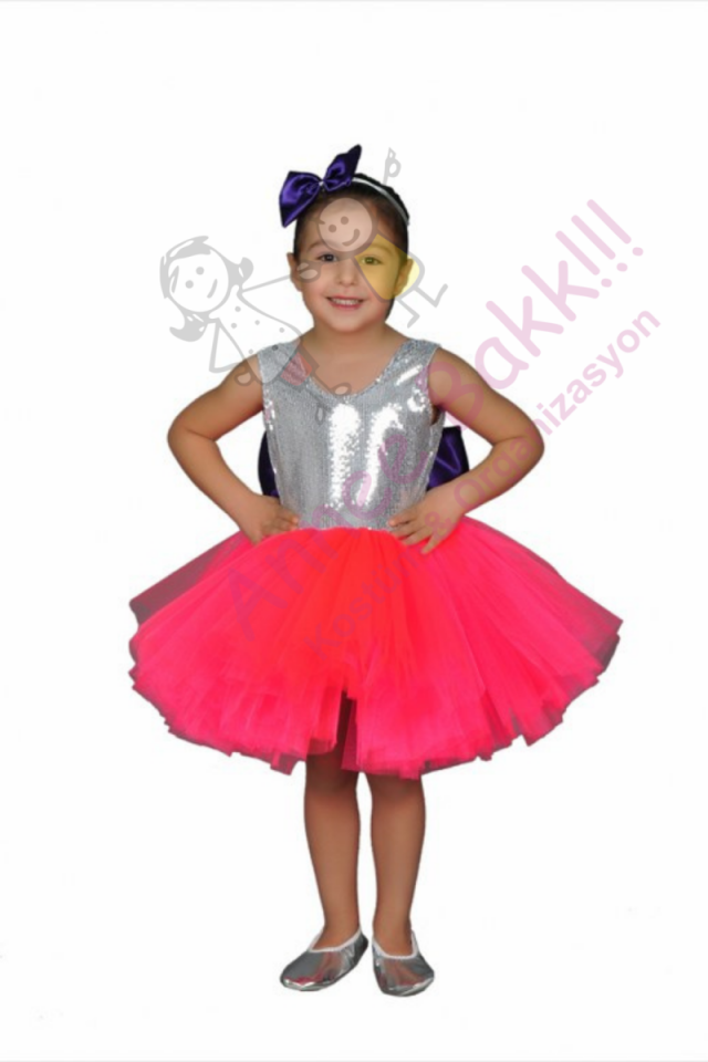 Lüx Tütü Elbise Pembe, Pembe ve Gümüş Renk Tütü Elbise, Etkinlik Eteği