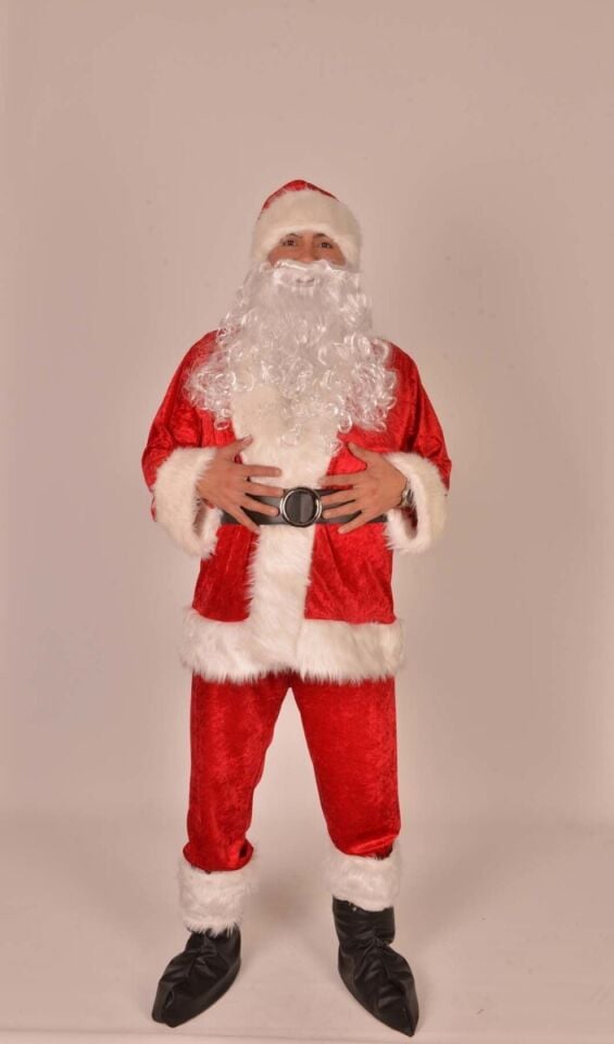 Kadife Kumaş Noel Baba Kostümü, Yılbaşı Noel Baba Kıyafeti