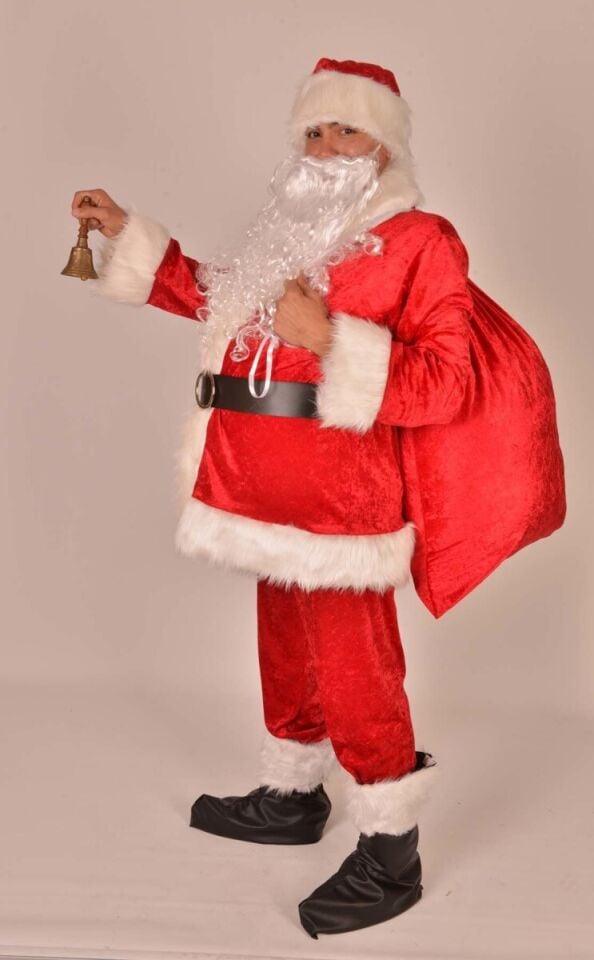 Kadife Kumaş Noel Baba Kostümü, Yılbaşı Noel Baba Kıyafeti