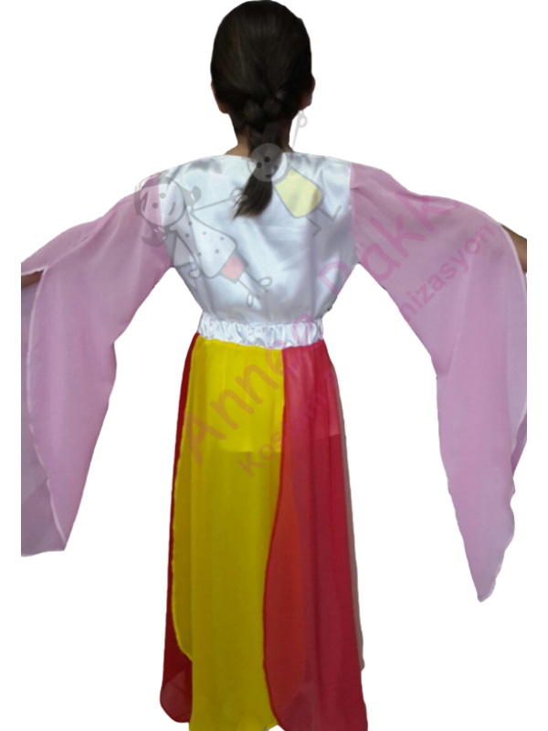 Gökkuşağı Dans Kostümü, Çocuklar İçin Renkli Dans Kıyafeti, Rengarenk Dans Kostümü