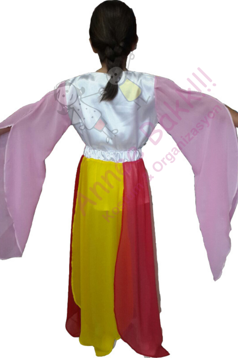 Gökkuşağı Dans Kostümü, Çocuklar İçin Renkli Dans Kıyafeti, Rengarenk Dans Kostümü