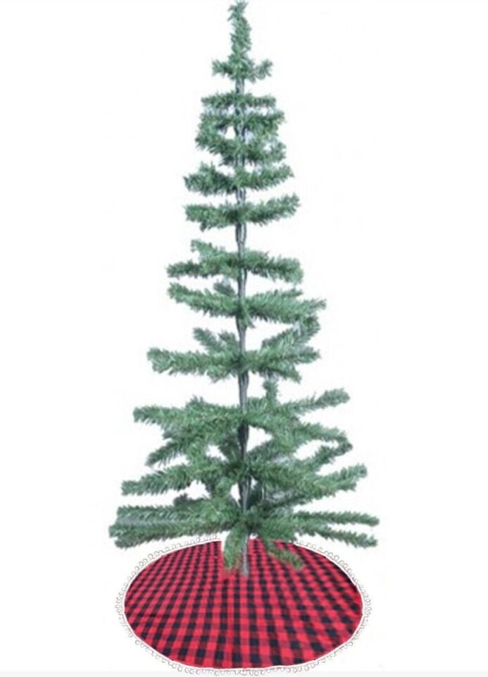 Ponponlu Ekose Ağaç Altlığı, Şık ve Tarz Ekose Kumaş Ağaç Altlığı