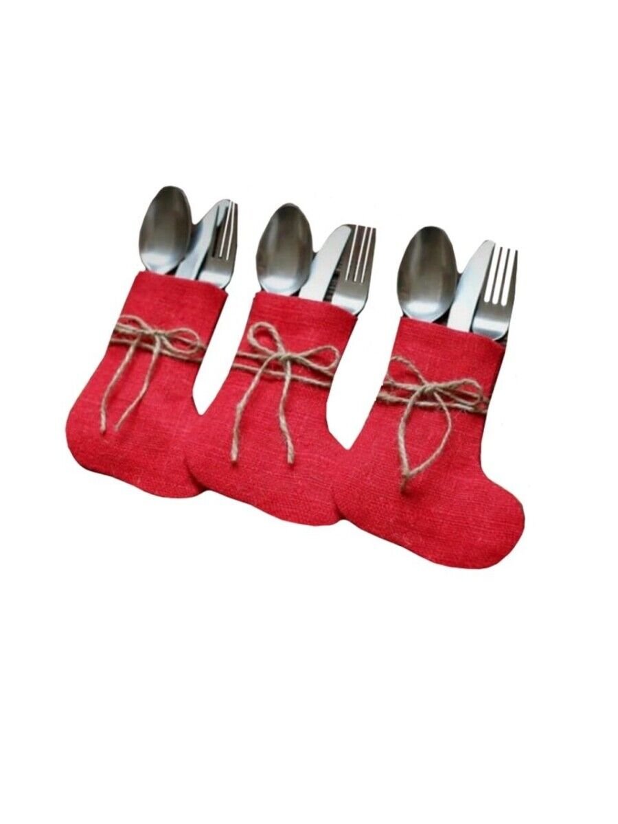 Noel Çorap Temalı Çatal-Kaşık Süsü, Yılbaşı Masa Süsü