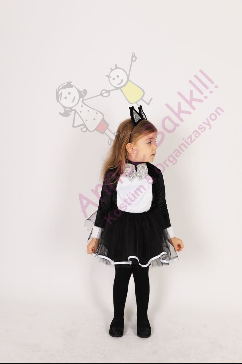 Siyah Renk Kedi Kız Kostümü, Kedi Kız Kıyafeti, Hayvan ve Doğa Kostümü