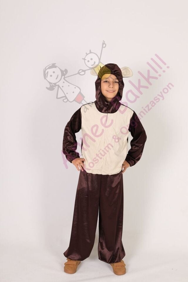 Çocuklara İçin Maymun Kostümü, Kadife Kumaş Maymun Kıyafeti