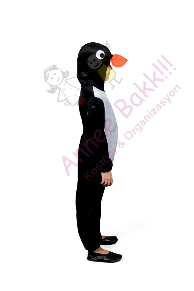 Çocuk Penguen Kostümü, Kadife Kumaş Penguen Çocuk Kostümü