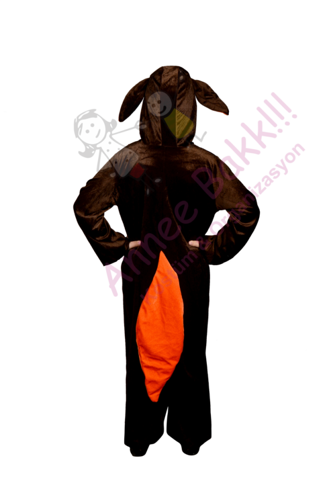 Çocuk Tilki Kostümü, Kadife Kumaş Tilki Kostümü, Tilki Çocuk Kıyafeti