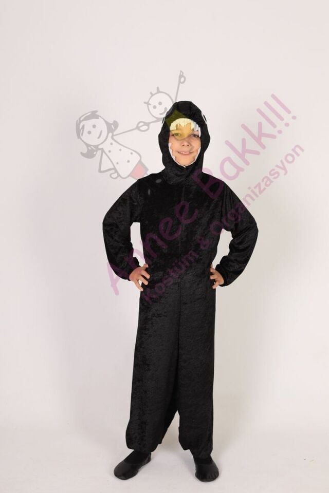 Kadife Kumaş Balık Çocuk Kostümü, Çocuk Balık Kıyafeti, Tiyatro ve Etkinlik Kostümü