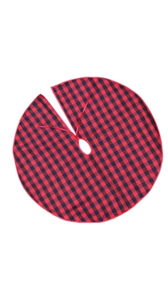 Ekose Desenli Ağaç Altlığı, Noel Ağacı Altlığı, Yılbaşı Aksesuarları