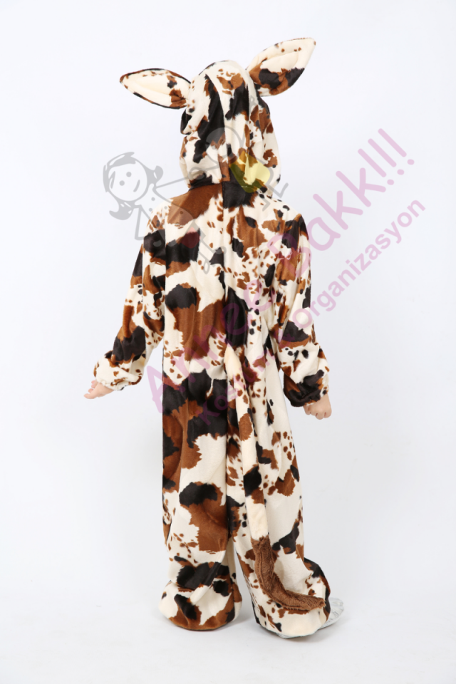 Çocuklar İçin İnek Kostümü, Baskılı Polar Kumaş İnek Çocuk Kostümü