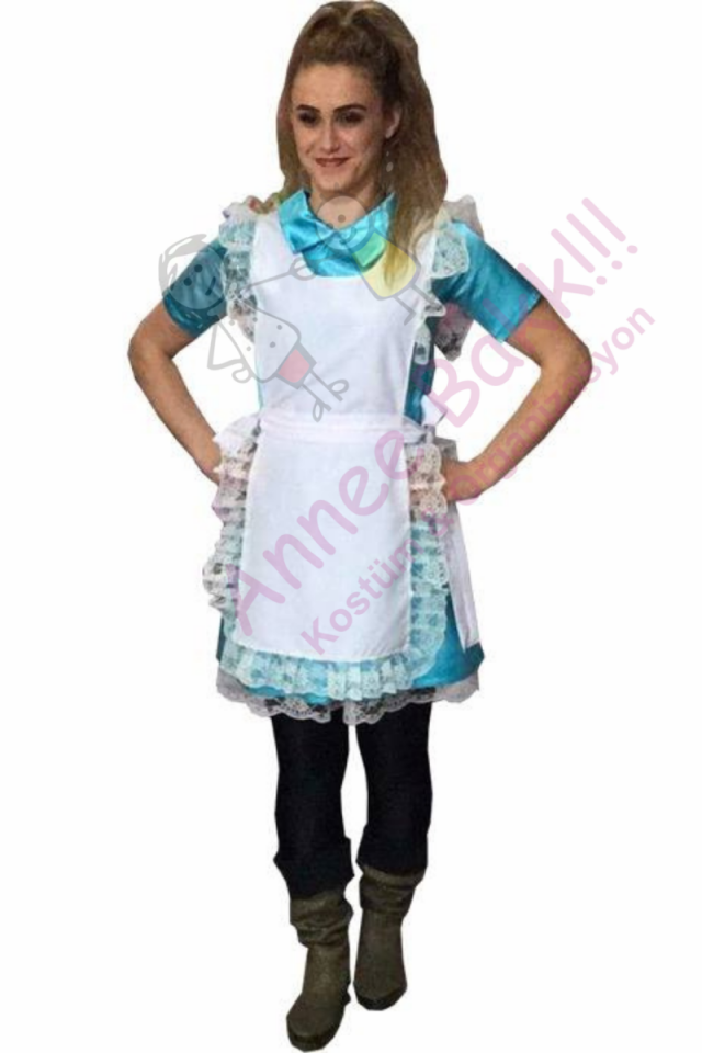 Yetişkin Alice Kostümü, Masal Kahramanı Alice Kıyafeti, Alice Harikalar Diyarında, Hızlı Kargo