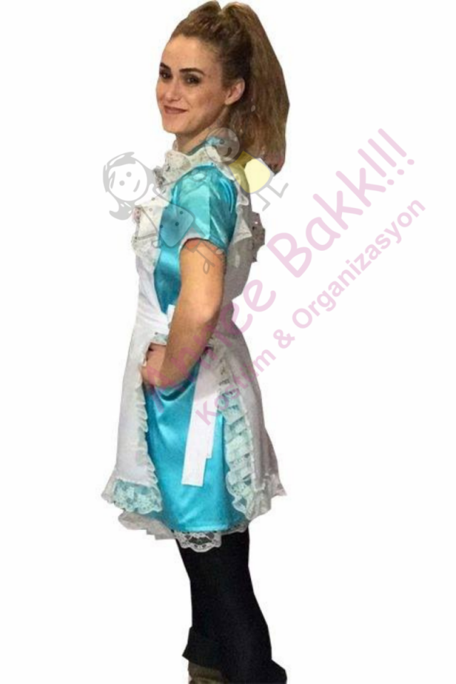 Yetişkin Alice Kostümü, Masal Kahramanı Alice Kıyafeti, Alice Harikalar Diyarında, Hızlı Kargo