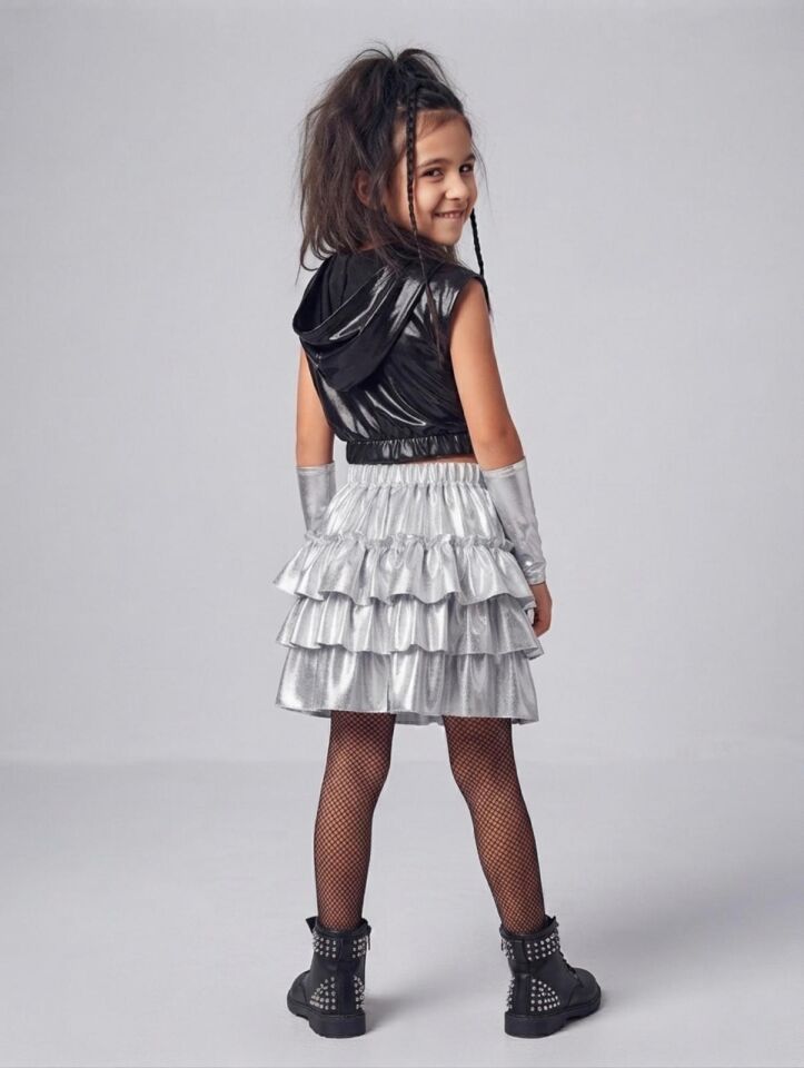 Rock Model Kız Çocuk Dans Kostümü