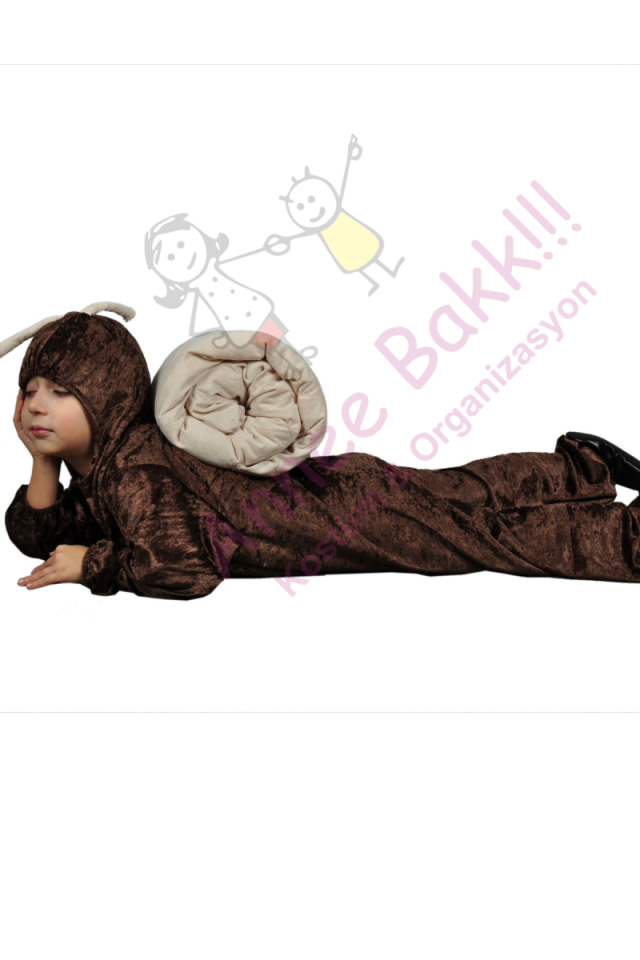 Çocuk Salyangoz Kostümü, Kadife Kumaş Salyangoz Kostümü