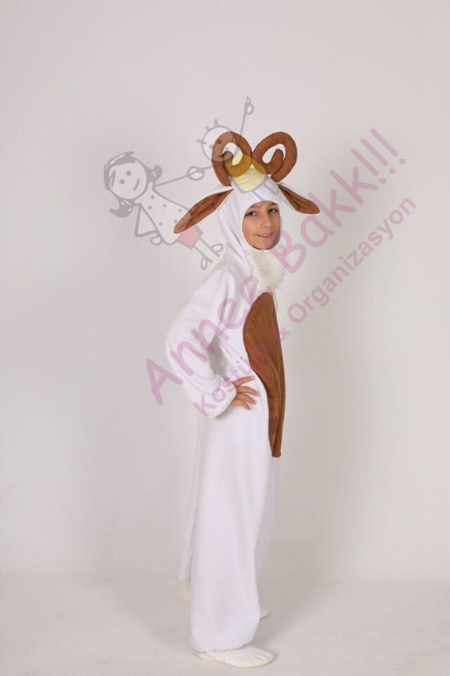 Polar Kumaş Keçi Kostümü, Çocuk Keçi Kostümü, Keçi Çocuk Kostümü