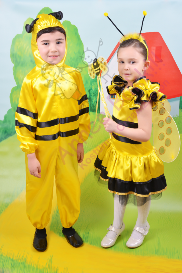 Saten Kumaş Arı Kostümü, Erkek Çocuk İçin Arı Kostümü