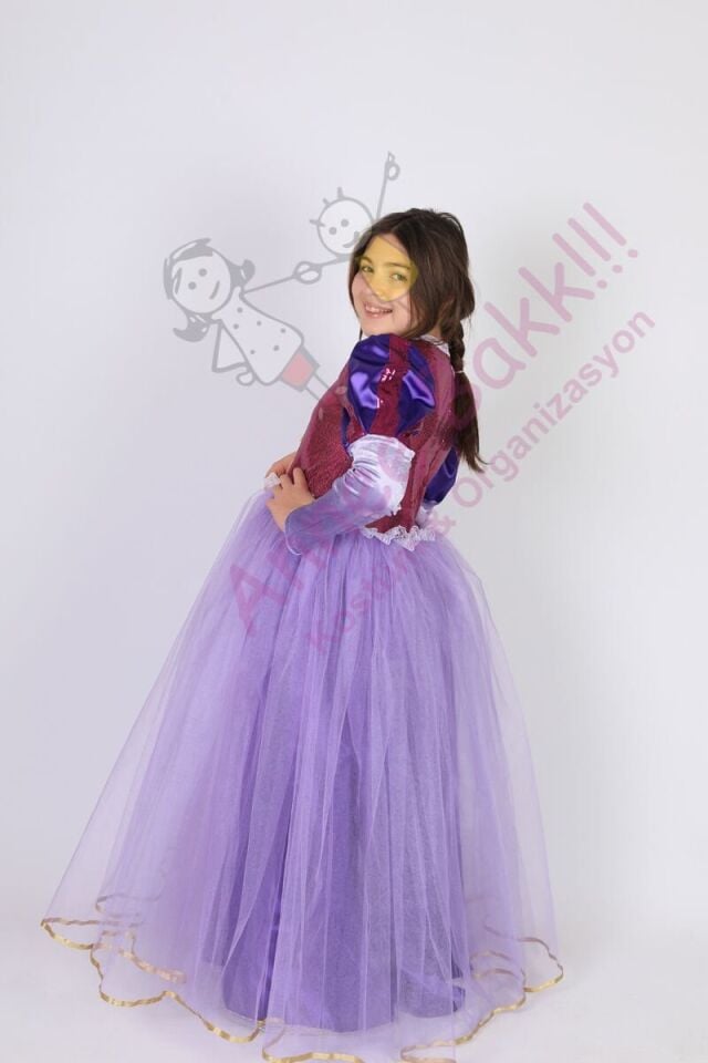 Kız Çocuk Rapunzel Kostümü, Rapunzel Masal Kıyafeti