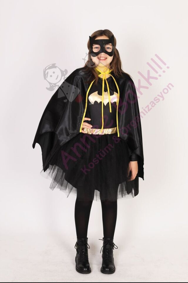 Batgirl Kız Çocuk Kostümü, Batman Kız Çocuk Kıyafeti, Çizgi Karakter Kostümü
