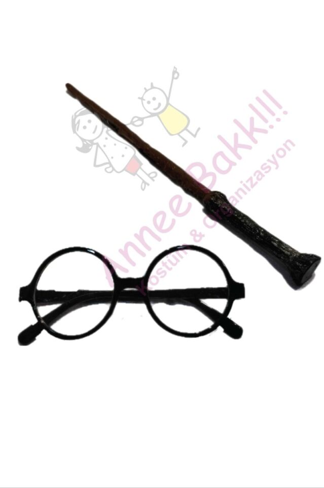 Harry Potter Gözlük ve Asa Seti, Büyücü Harry Potter Kostüm