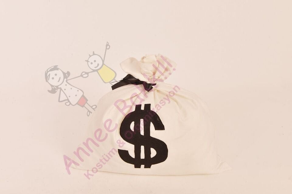 Dokuma Kumaş Hırsız Çuvalı, Ağzı Büzgülü Dolar Sembollü Çuval, Hızlı Kargo
